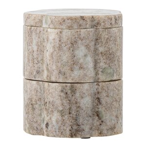 Bloomingville Burk med lock Nezli i marmor 25 cl vit