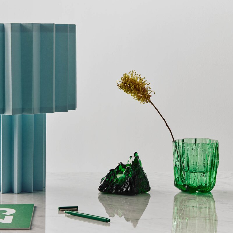 Kosta Boda The Rock ljuslykta 9 cm smaragdgrön