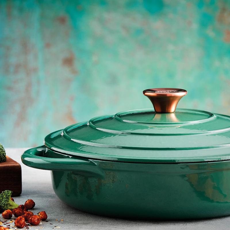 Barbary&Oak Gjutjärnsgryta låg 28 cm 2,5 L Grön