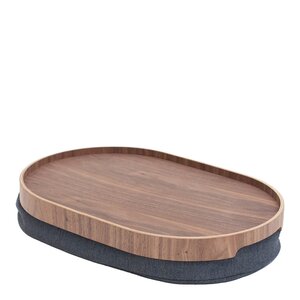Bosign CurveLine anti-slip knäbricka 39x26 cm valnöt/grå