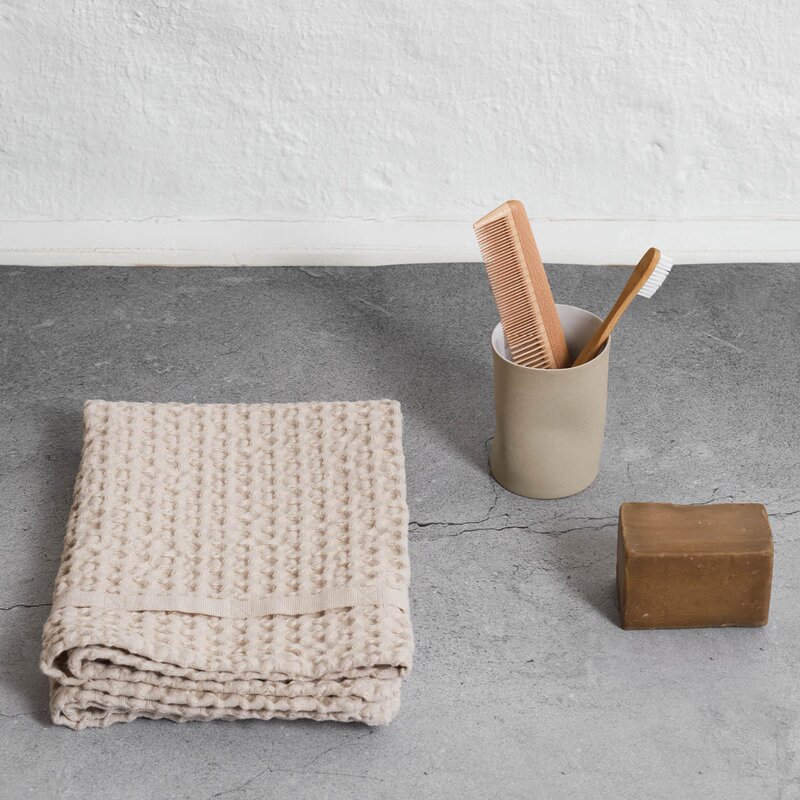 The Organic Company Big Waffle handduk 50x75 cm stone