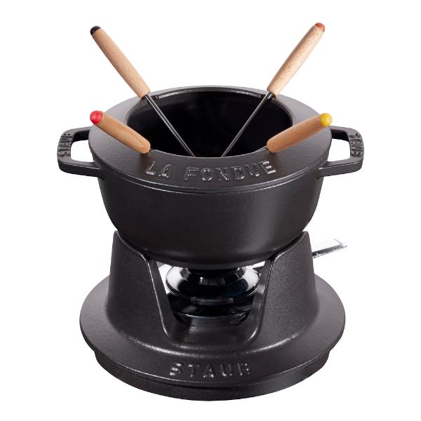 Staub Fondueset 1,1 L gjutjärn Svart