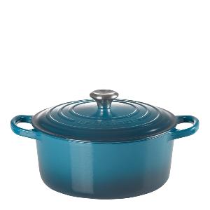 Le Creuset Signature Gjutjärnsgryta rund 24 cm 4,2 L deep teal