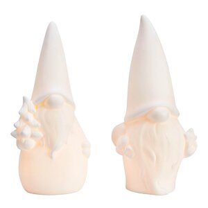 Markslöjd Luka tomte LED-figur 25 cm 2 delar vit