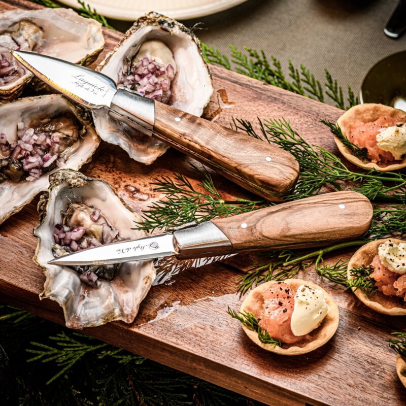 Laguiole Style de Vie Ostron-/skaldjurskniv set 3 delar Olive