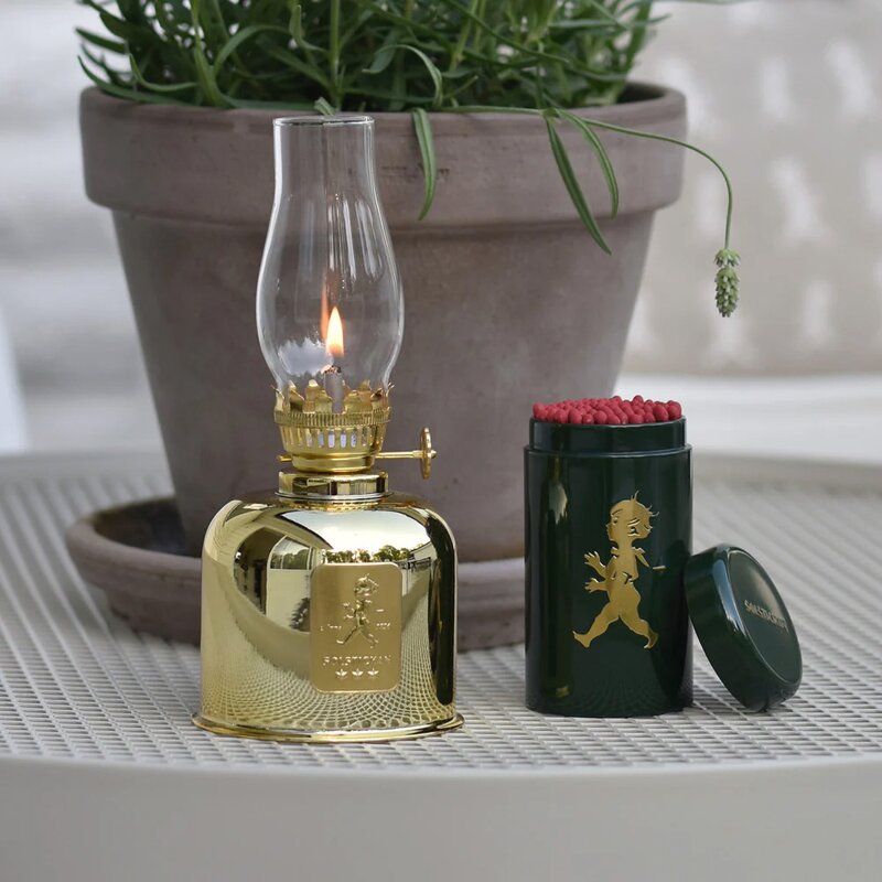 SOLSTICKAN Oljelampa 20 cm Guld