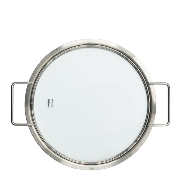 Eva Trio Platt glaslock 24 cm borstat stål