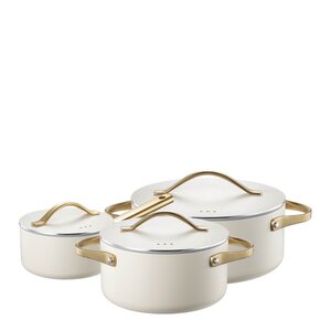 Modern House Ono grytset 3 delar 1,5/3/4,4 L cream/guld