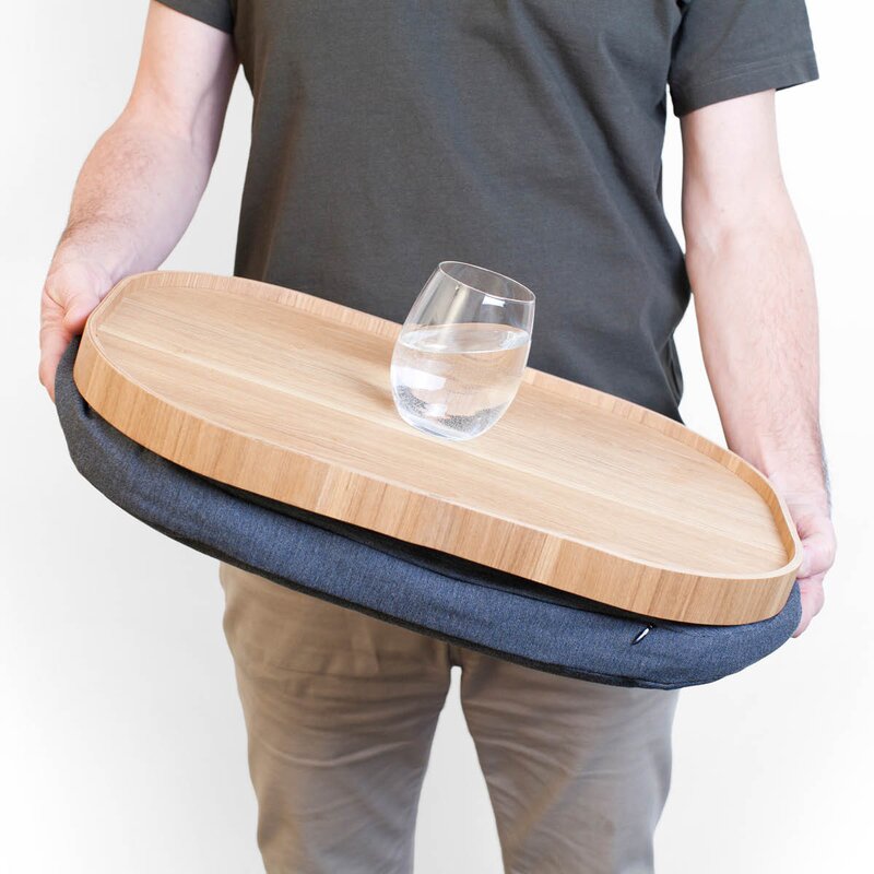 Bosign CurveLine anti-slip knäbricka 47x34 cm pilträ/grå