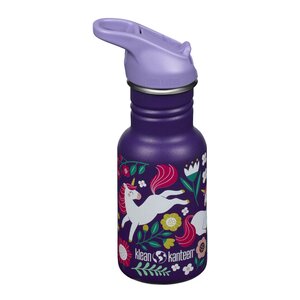 Klean Kanteen Kid Classic Narrow flaska 0,35 L med sportlock Leaping Unicorns