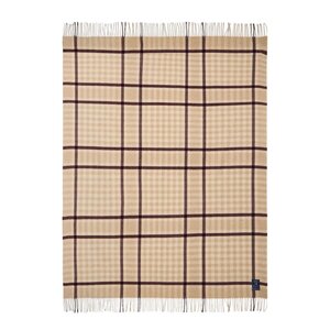 Lexington Rutig pläd ull 130x170 cm beige/fig