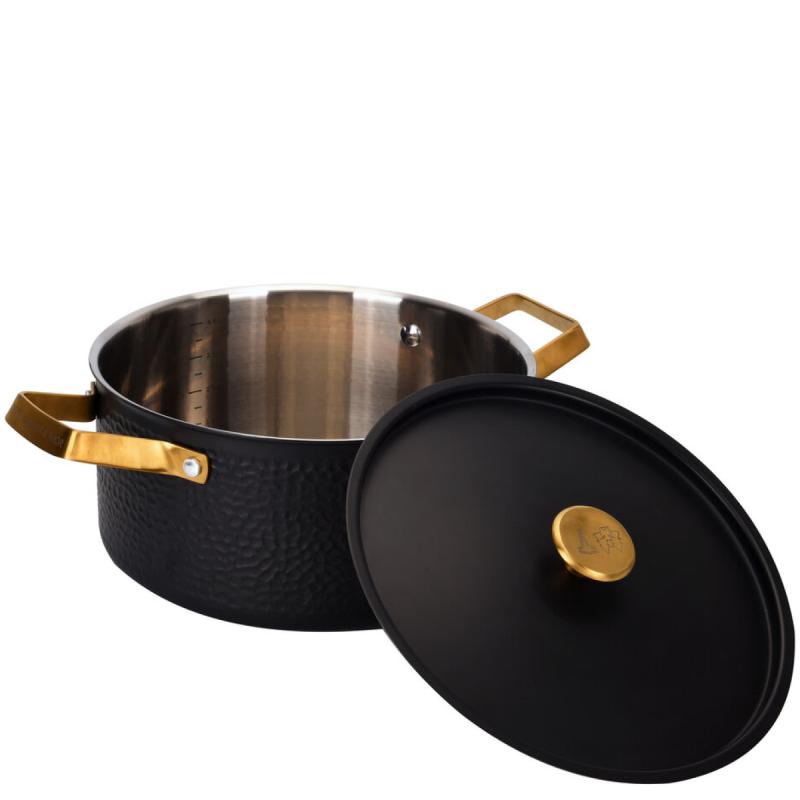 Vargen & Thor Arvet Mio kastrull 4 L svart hamrad