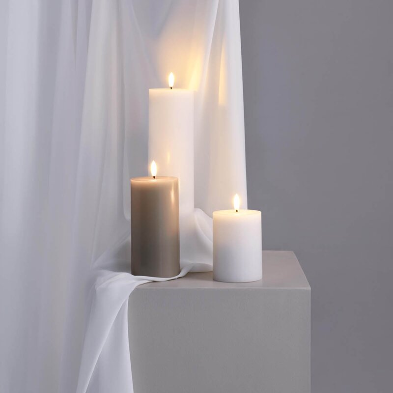 Moods & More Blockljus LED 7,4x20 cm silk white