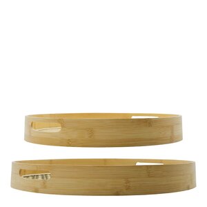 House Doctor Tray serveringsbricka i bambu 2 delar natur/svart