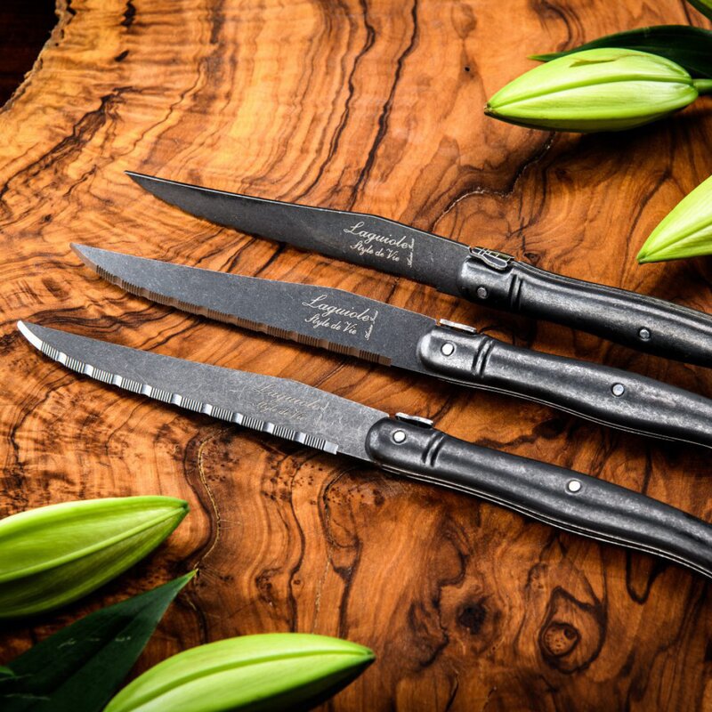 Laguiole Style de Vie Grillbestick kniv 23 cm 6-pack Stonewash