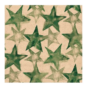 Ambiente Servett 33x33 cm 20-pack Watercolour Stars grön