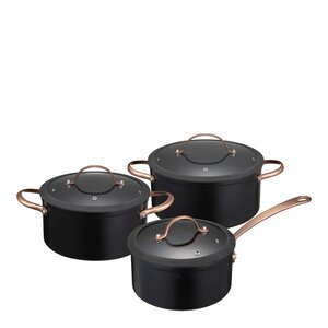 Modern House Black Copper grytset 3 delar 1,5/3/4,9 L keramisk svart/koppar