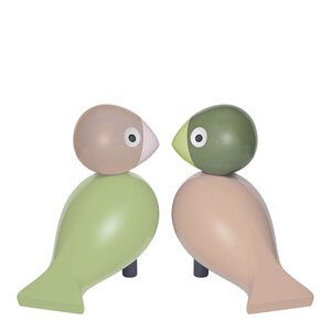 Kay Bojesen Denmark Lovebirds 9,5x9x5 cm ljusgrön/rosa