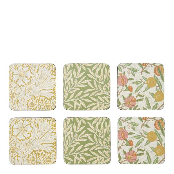 Spode Morris & Co glasunderlägg 6-pack Simply Mixed 
