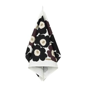 Marimekko Pieni Unikko kökshandduk 47x70 cm vit/grå/beige