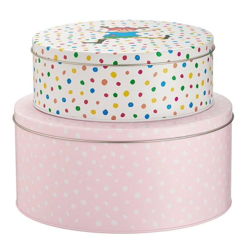 Muurla Pippi plåtburk 22x22 cm 2-pack