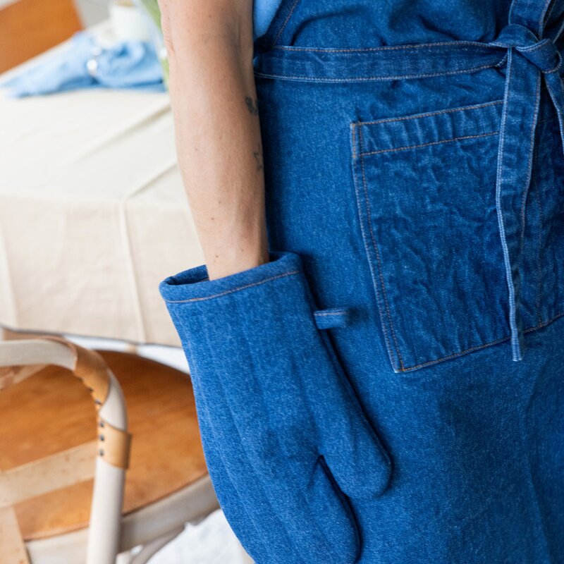 Sagaform Aron denim förkläde 90x70 cm blå