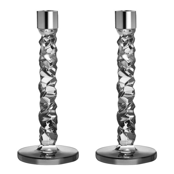 Orrefors Carat ljusstake 24,2 cm 2-pack antracit