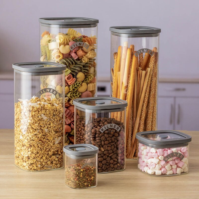 Kilner Fresh M förvaringsburk 1 L glas/grå