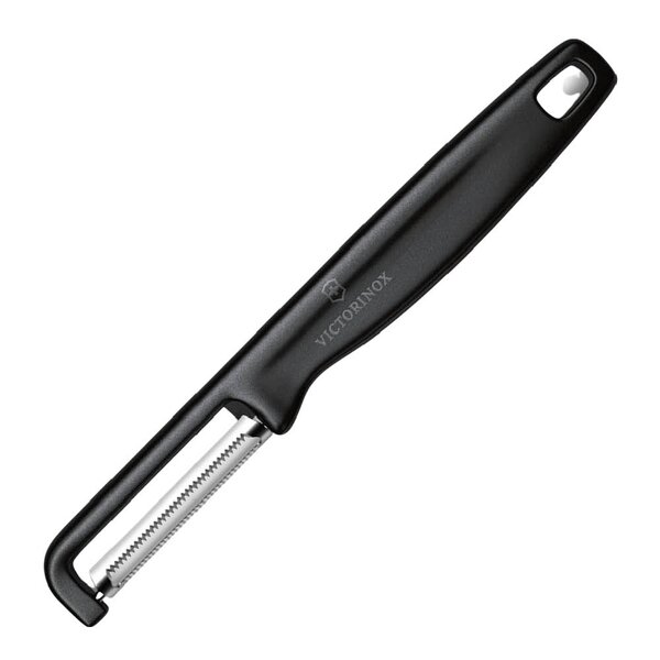 Victorinox Iota grönsaksskalare vågtandat blad 16,5 cm svart