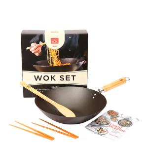 Dexam School of Wok Pre-seasoned wokset svart