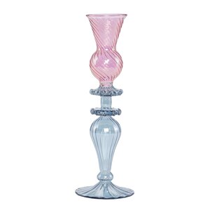 Moonlight Copenhagen Mary ljusstake 25 cm rosa/blå