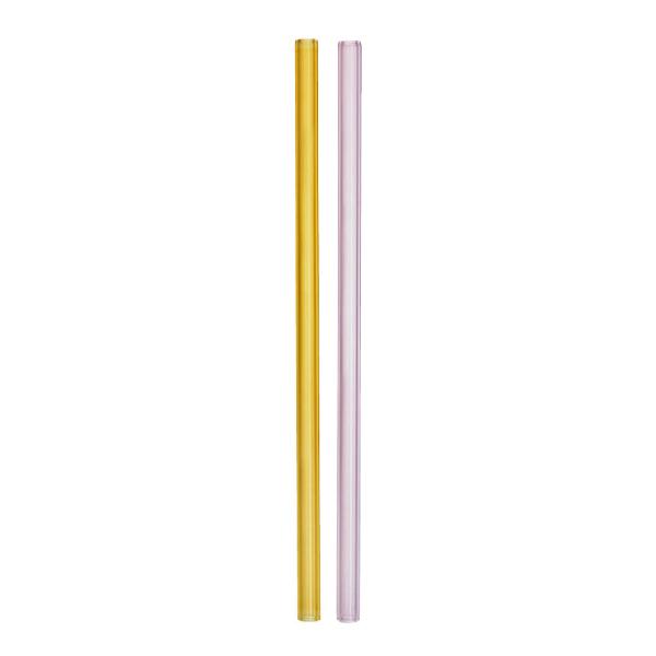 Contrast Sugrör 20 cm 2-pack Rosa/Gul