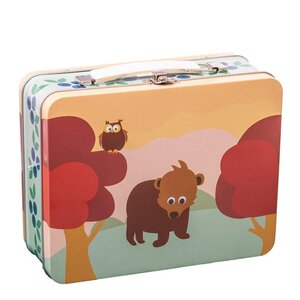 Blafre Skog Med Björn & Uggla plåtväska 19x16 cm multi