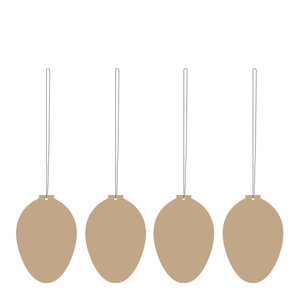 Cooee Påskpynt Ägg 4-pack Cafe au Lait 