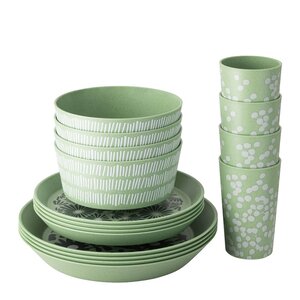 Koziol Blomster servis 16 delar nature leaf green