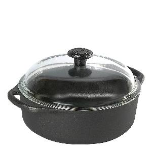 Skeppshult Gryta rund med glaslock 3 L