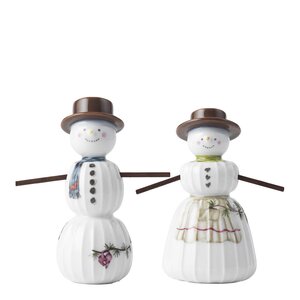Kähler Hammershøi Christmas figur 2-pack snögubbe & snögumma vit