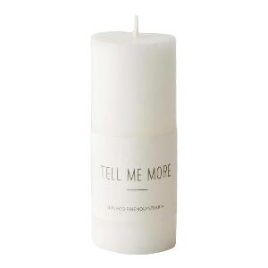 Tell Me More Luna blockljus S 4x10 cm vit