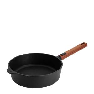 Woll Eco Logic QXR traktörpanna 24 cm med avtagbart trähandtag svart