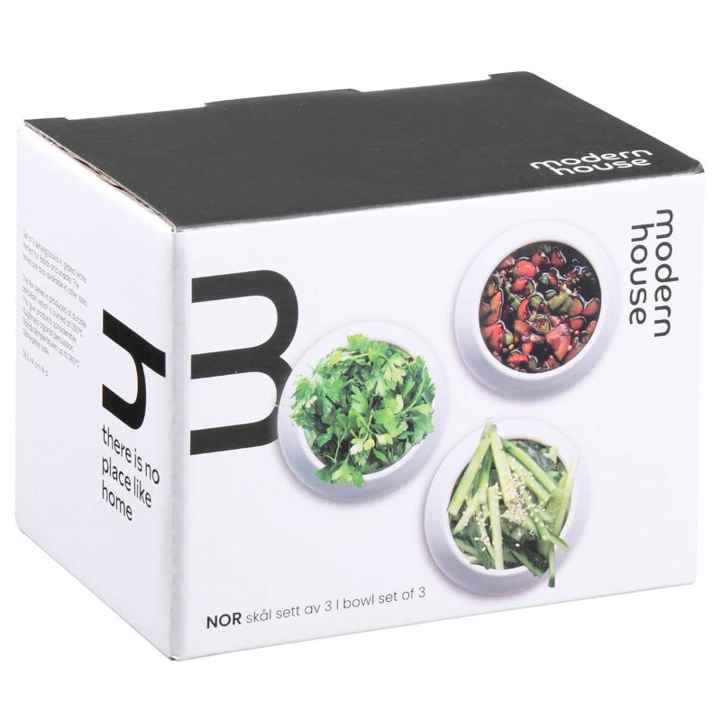 Modern House Nor Skål 0,14 L 3-pack Vit