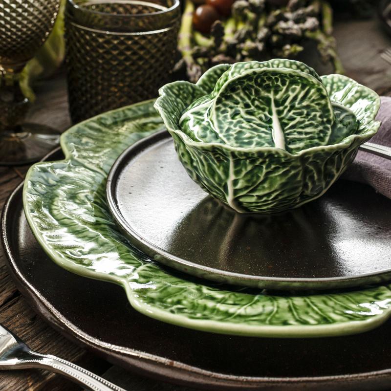 Bordallo Pinheiro Cabbage Fat Kålblad 30,5 cm Grön