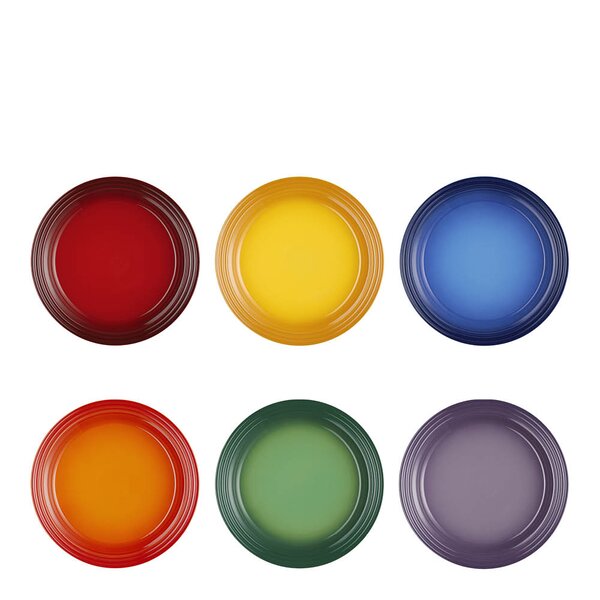 Le Creuset Rainbow tallrik 27 cm 6-pack multi