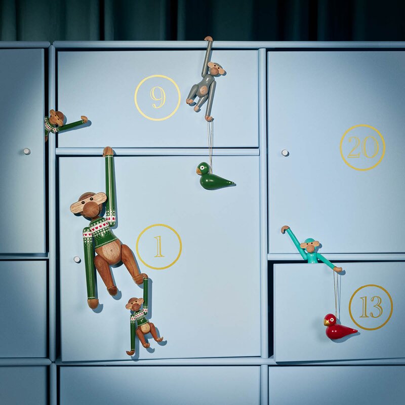 Kay Bojesen Denmark Julfåglar 5 cm 2-pack röd/grön