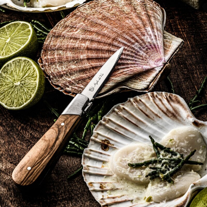 Laguiole Style de Vie Ostron-/skaldjurskniv set 3 delar Olive