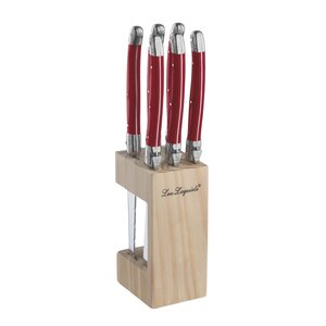 Lou Laguiole Tradition grillknivar 6-pack röd