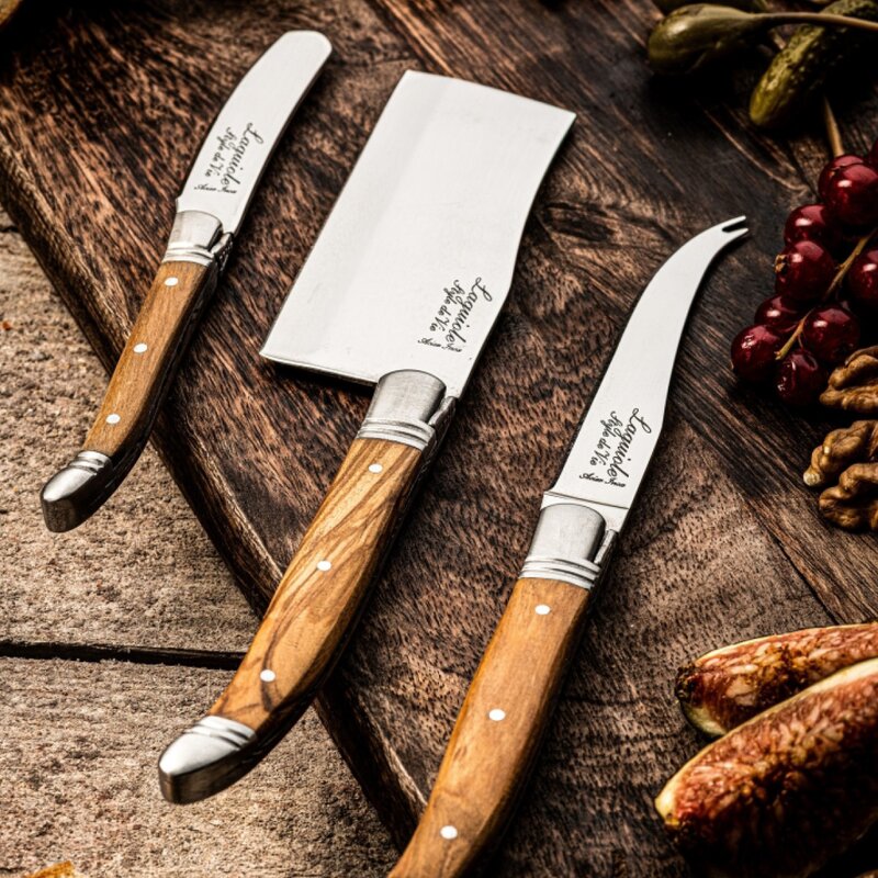 Laguiole Style de Vie Ostknivar 3 delar Olive