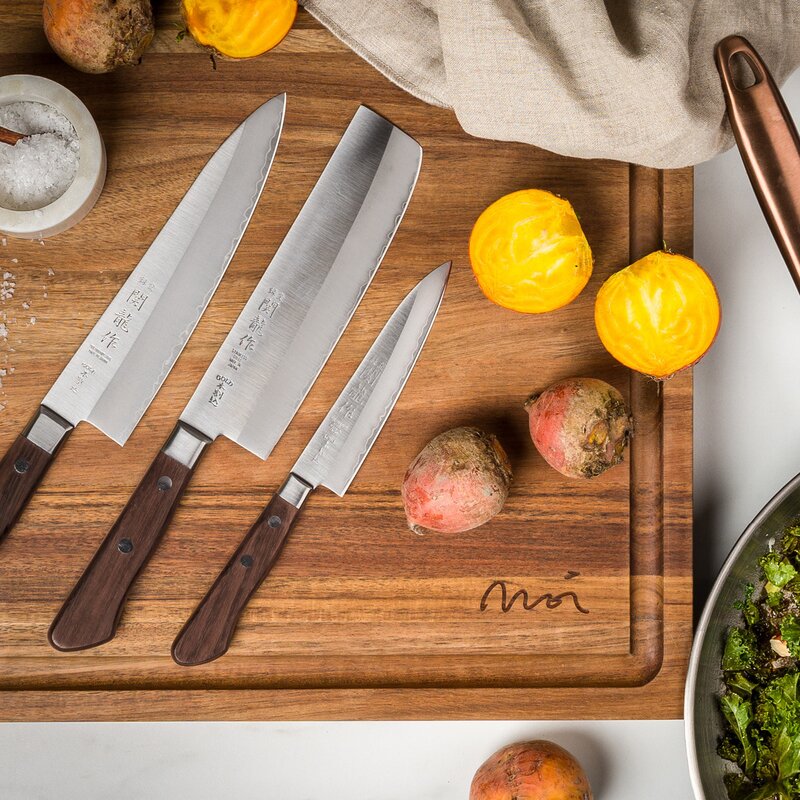 Sekiryu Wood knivset 2 delar kockkniv/grönsakskniv