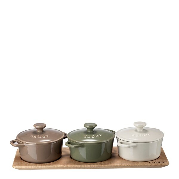 Sabor Minigryta serveringsset 0,25 L 3 st natur/multi