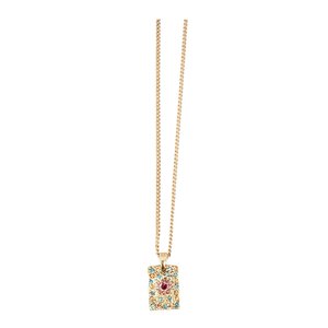 A&C Oslo Vibrance halsband kort med hänge guld/multi