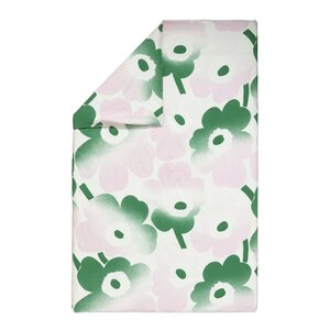Marimekko Unikko påslakan 135x200 cm vit/rosa/grön